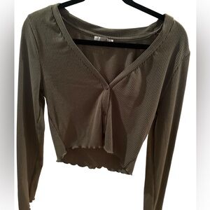 Sage green cropped cardigan